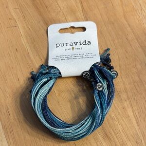 Pura Vida Blue Gradient Friendship Bracelet Set